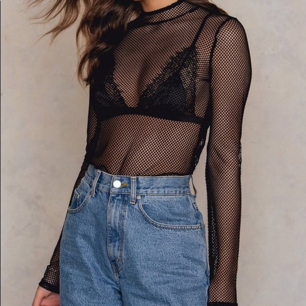 💙2/30$| NAKD x Vanessa Moe Black Turtle Net Shirt